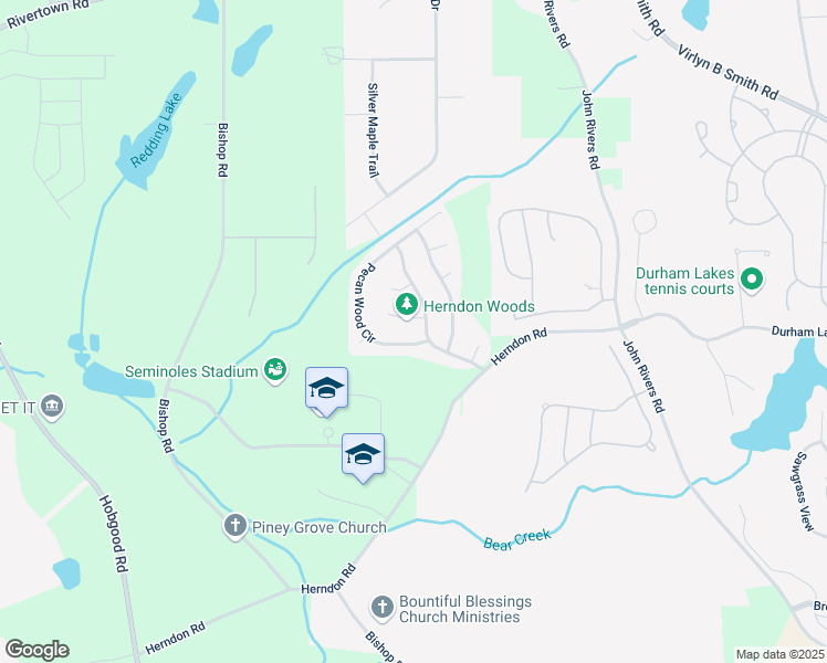 map of restaurants, bars, coffee shops, grocery stores, and more near 315 Pecan Wood Circle in Fairburn
