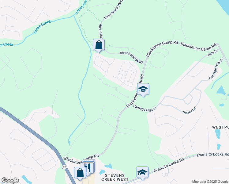 map of restaurants, bars, coffee shops, grocery stores, and more near 3855 Blackstone Camp Road in Martinez