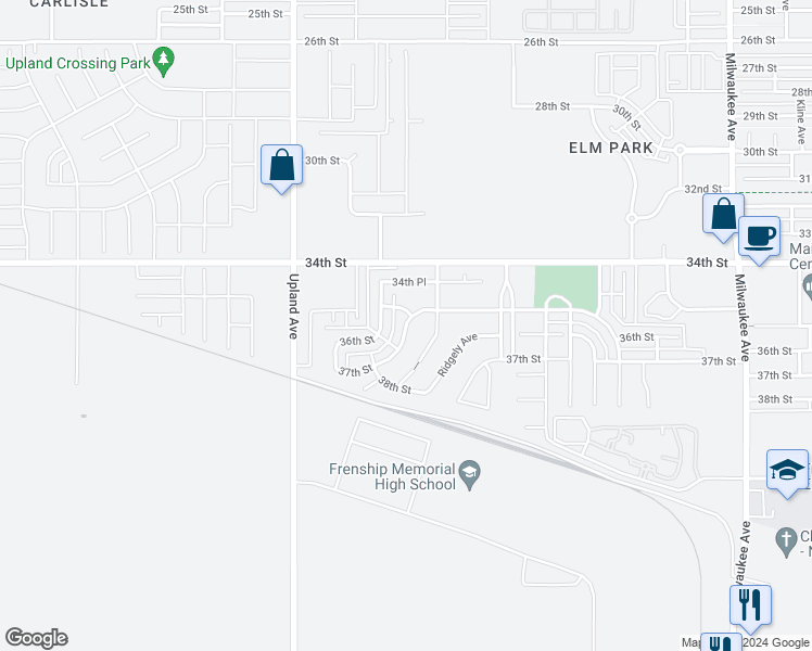 map of restaurants, bars, coffee shops, grocery stores, and more near 7004 35th Street in Lubbock