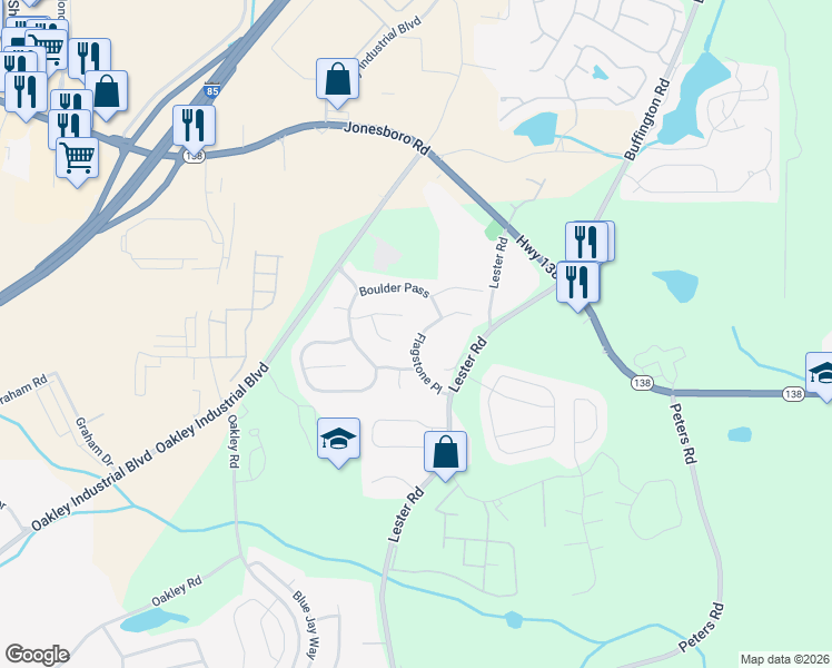 map of restaurants, bars, coffee shops, grocery stores, and more near 7151 Flagstone Place in Union City