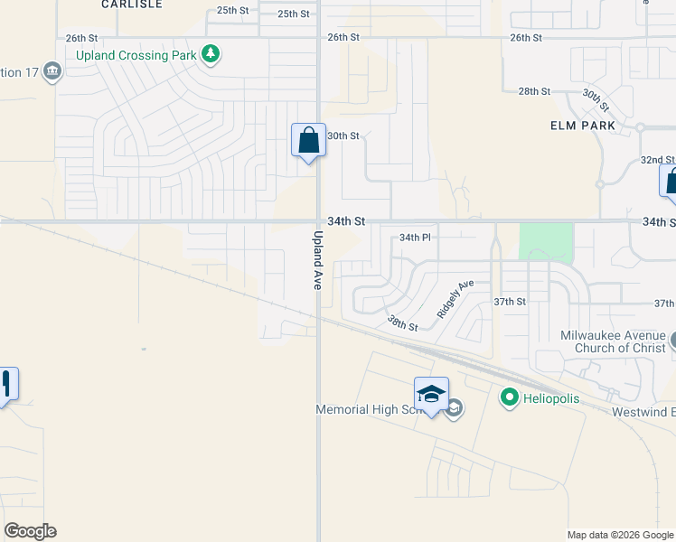 map of restaurants, bars, coffee shops, grocery stores, and more near 3612 Trenton Avenue in Lubbock