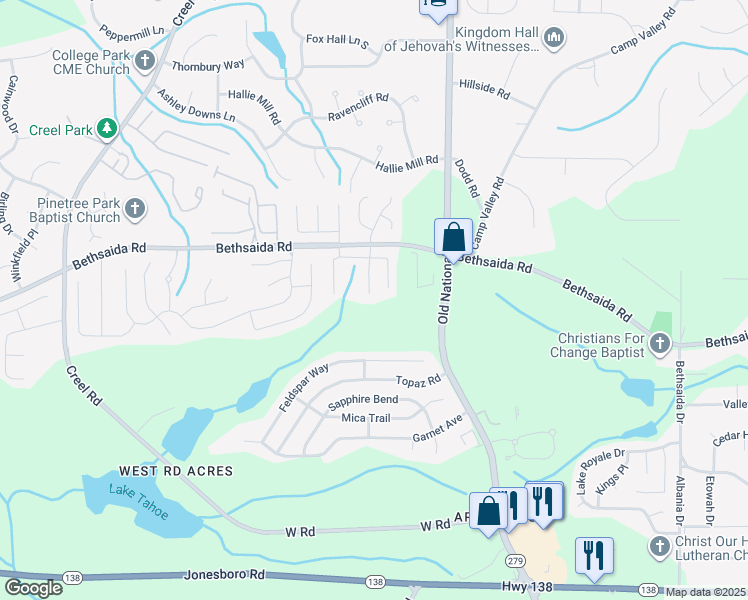 map of restaurants, bars, coffee shops, grocery stores, and more near 2408 Wood Bend Lane in Riverdale