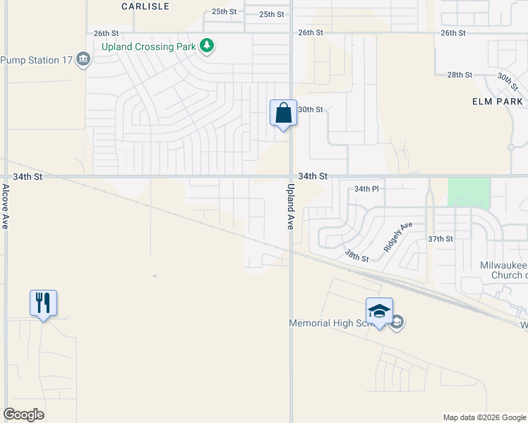 map of restaurants, bars, coffee shops, grocery stores, and more near 3702 County Road 1600 in Lubbock