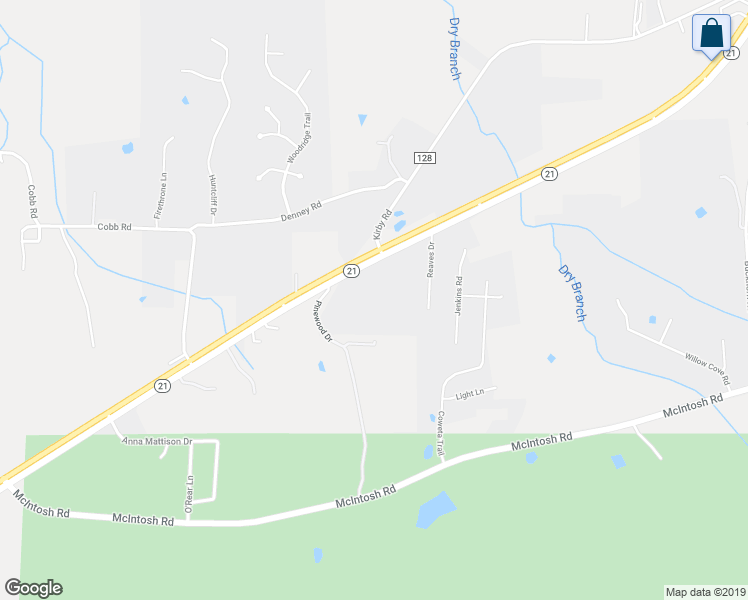 map of restaurants, bars, coffee shops, grocery stores, and more near 49010 Alabama 21 in Munford