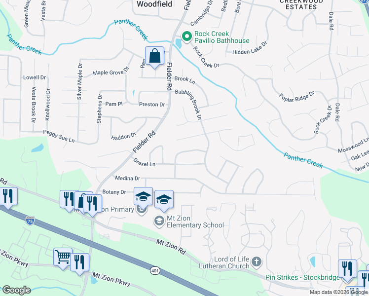 map of restaurants, bars, coffee shops, grocery stores, and more near 3039 Carriage Trail in Jonesboro