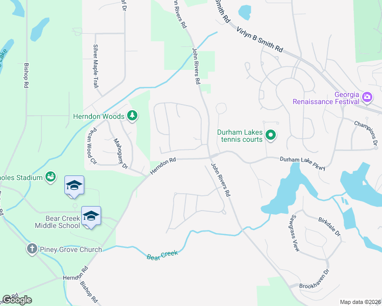 map of restaurants, bars, coffee shops, grocery stores, and more near 114 Shadow Creek Court in Fairburn