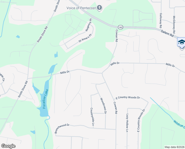 map of restaurants, bars, coffee shops, grocery stores, and more near 705 Mills Drive in Covington