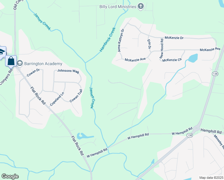 map of restaurants, bars, coffee shops, grocery stores, and more near 570 Hood Road in Stockbridge