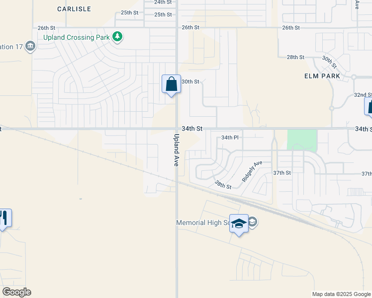 map of restaurants, bars, coffee shops, grocery stores, and more near 7112 34th Street in Lubbock