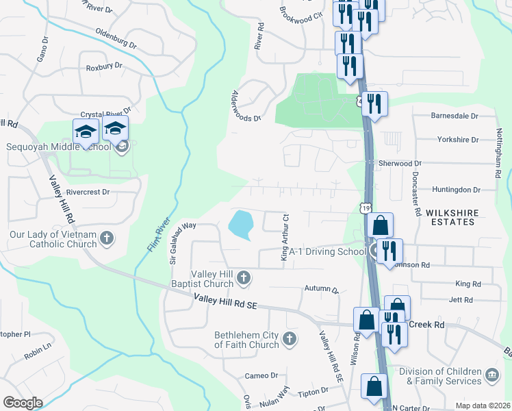 map of restaurants, bars, coffee shops, grocery stores, and more near 543 National Colony Drive in Jonesboro