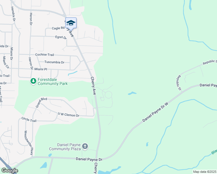 map of restaurants, bars, coffee shops, grocery stores, and more near 1016 Acree Drive in Birmingham