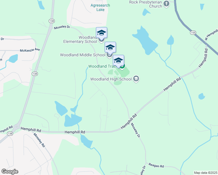 map of restaurants, bars, coffee shops, grocery stores, and more near 595 Moseley Drive in Stockbridge