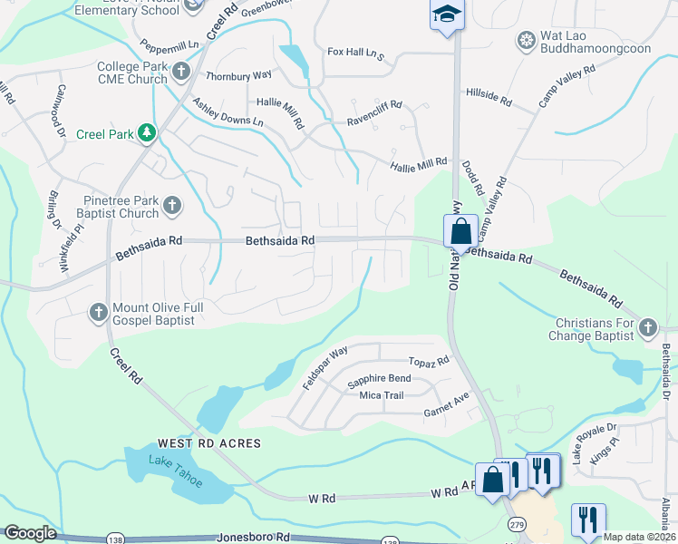 map of restaurants, bars, coffee shops, grocery stores, and more near 2525 Carolina Ridge in Riverdale