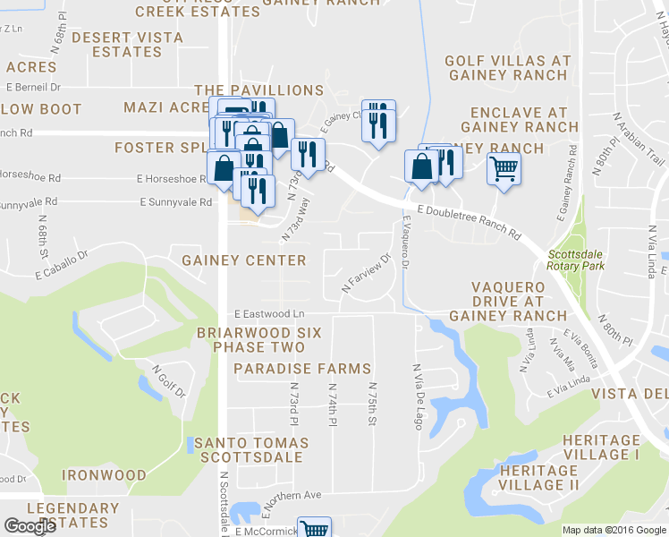map of restaurants, bars, coffee shops, grocery stores, and more near 8613 North Timberlane Drive in Scottsdale