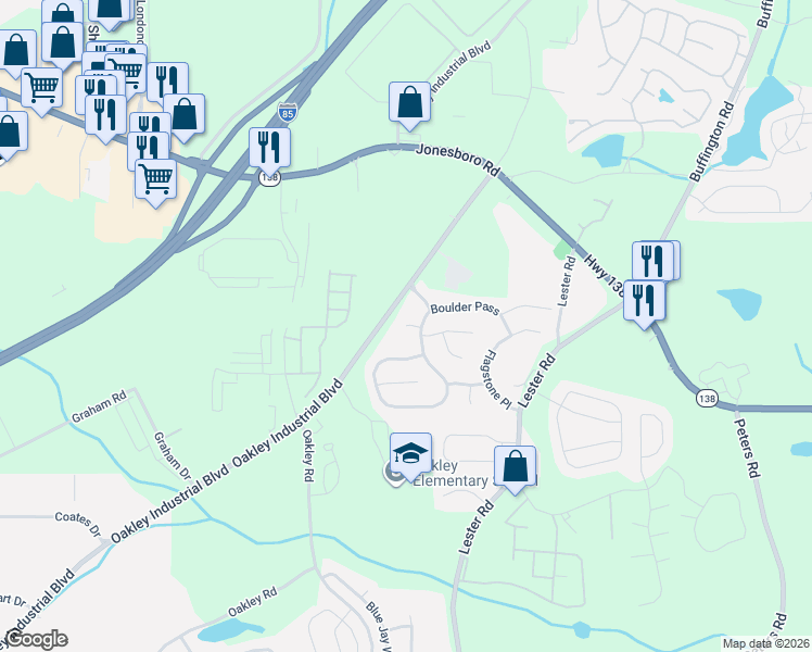 map of restaurants, bars, coffee shops, grocery stores, and more near 4351 Parkaire Place in Union City