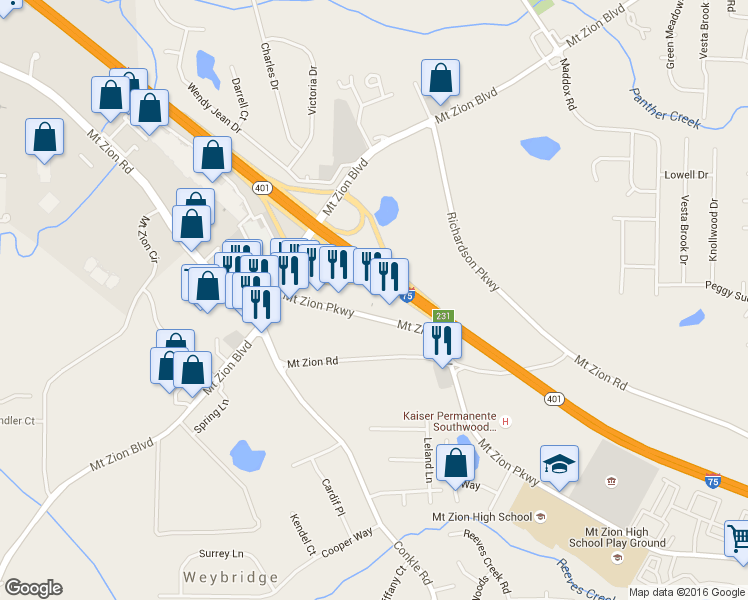 map of restaurants, bars, coffee shops, grocery stores, and more near 2230 Mount Zion Road in Jonesboro