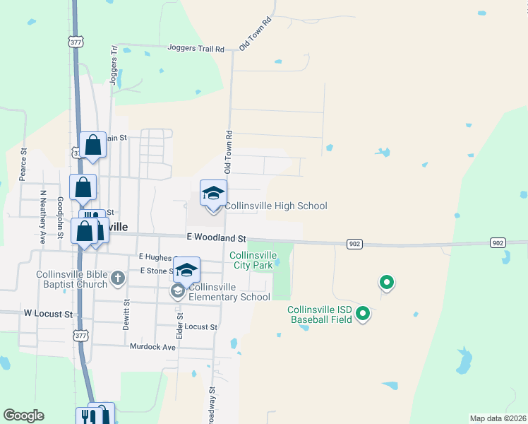 map of restaurants, bars, coffee shops, grocery stores, and more near 201 Daniel Ct in Collinsville