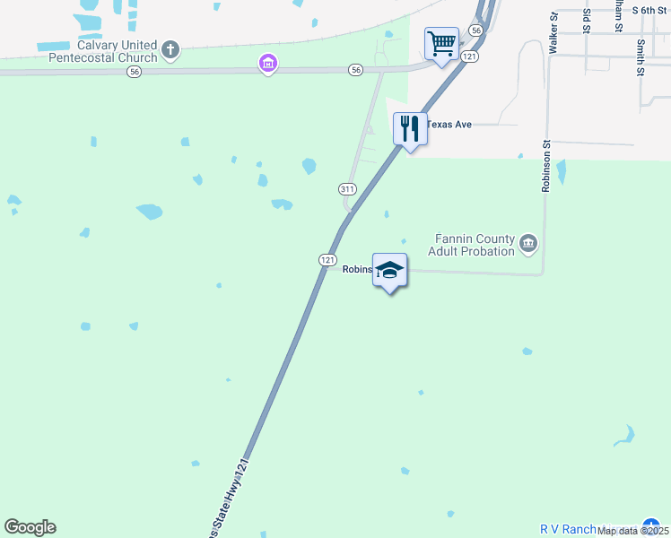 map of restaurants, bars, coffee shops, grocery stores, and more near 200 Robinson Street in Bonham