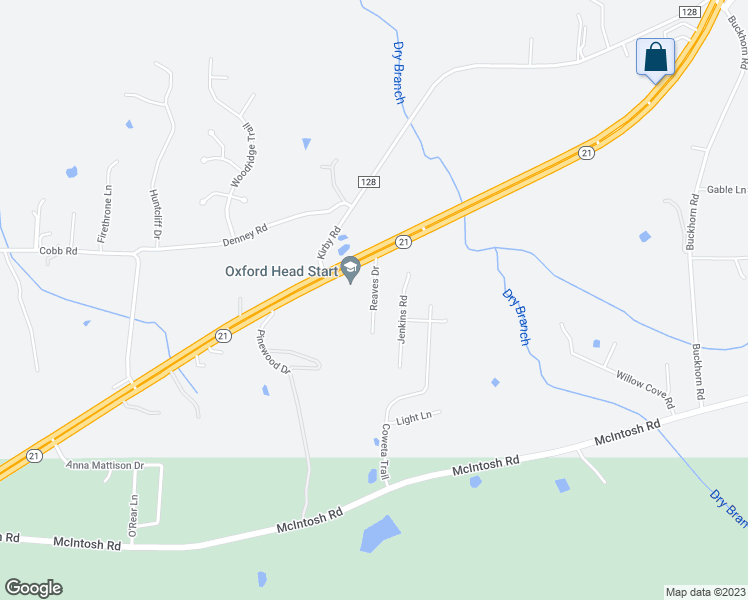map of restaurants, bars, coffee shops, grocery stores, and more near 2 Reaves Drive in Munford