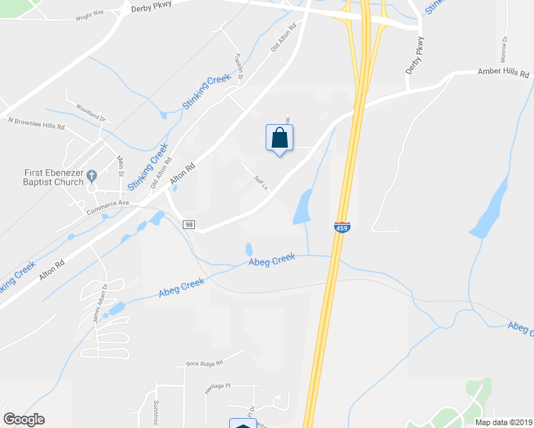 map of restaurants, bars, coffee shops, grocery stores, and more near 5291 Amber Hills Road in Birmingham