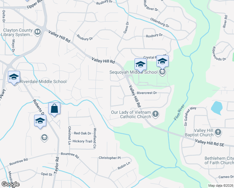 map of restaurants, bars, coffee shops, grocery stores, and more near 97 Sun Valley Court in Riverdale