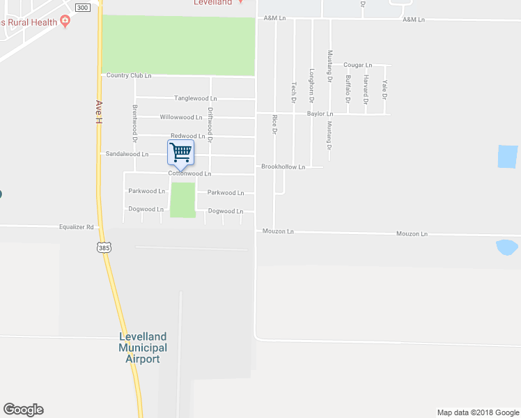 map of restaurants, bars, coffee shops, grocery stores, and more near 2219 College Avenue in Levelland