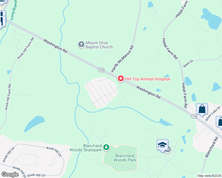 map of restaurants, bars, coffee shops, grocery stores, and more near 221 High Point Way in Evans