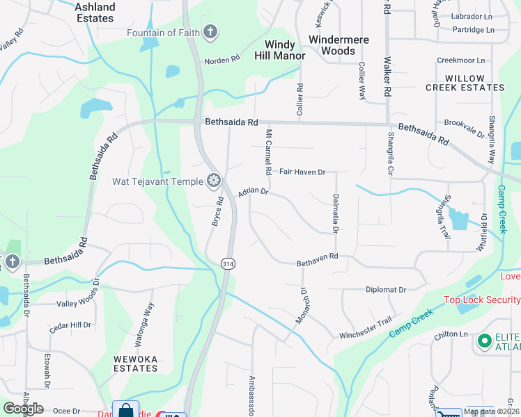 map of restaurants, bars, coffee shops, grocery stores, and more near 1669 Cyprus Court in Riverdale