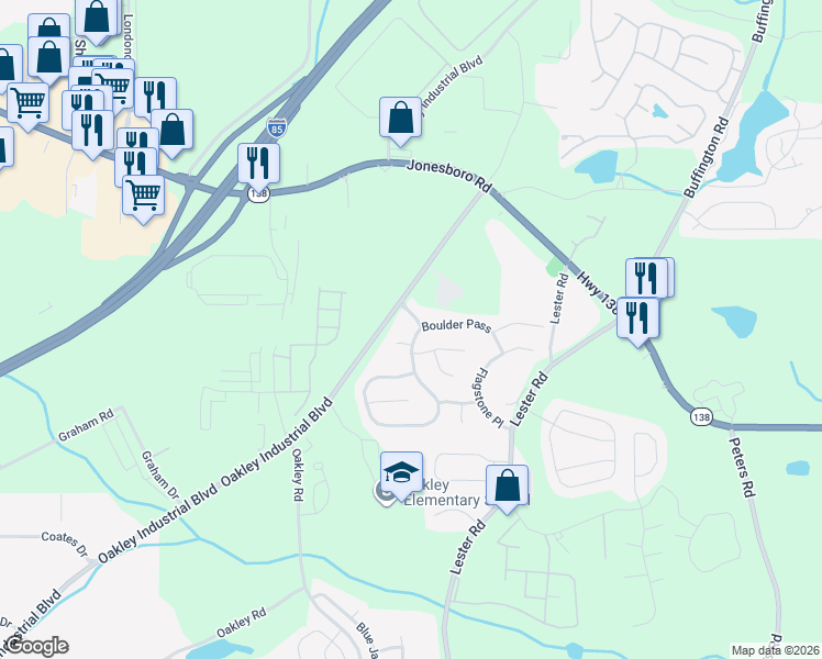 map of restaurants, bars, coffee shops, grocery stores, and more near 4351 Parkaire Place in Union City
