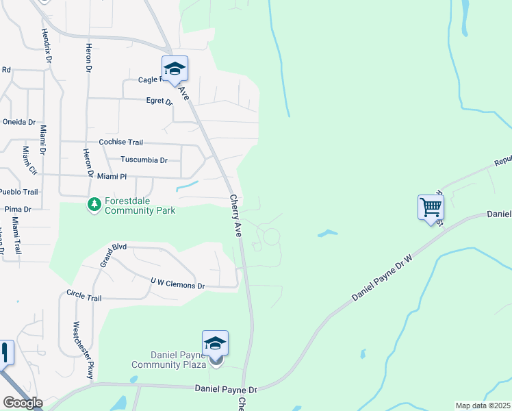map of restaurants, bars, coffee shops, grocery stores, and more near 1016 Acree Drive in Birmingham