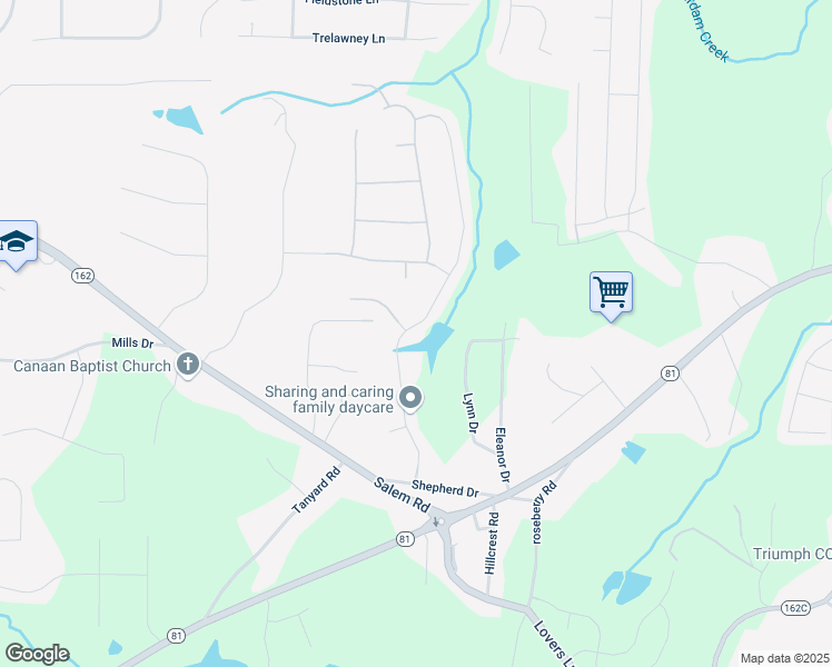 map of restaurants, bars, coffee shops, grocery stores, and more near 120 Sunflower Lane in Covington