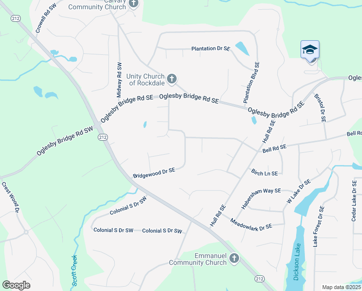 map of restaurants, bars, coffee shops, grocery stores, and more near 192 Greenbriar Court Southeast in Conyers