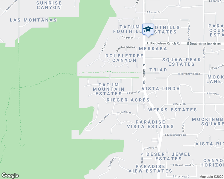 map of restaurants, bars, coffee shops, grocery stores, and more near 4480 East Sunset Drive in Phoenix