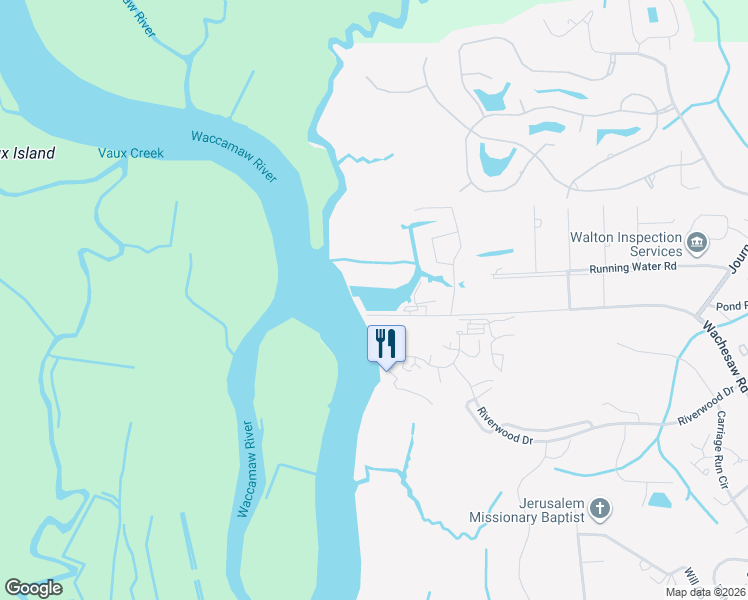 map of restaurants, bars, coffee shops, grocery stores, and more near 1880 Wachesaw Rd in Murrells Inlet