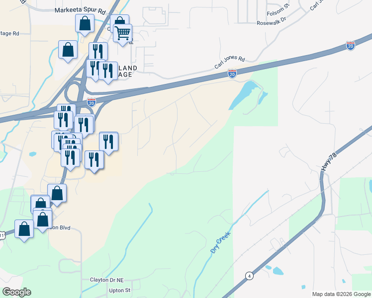 map of restaurants, bars, coffee shops, grocery stores, and more near 2189 Clairmont Drive in Leeds