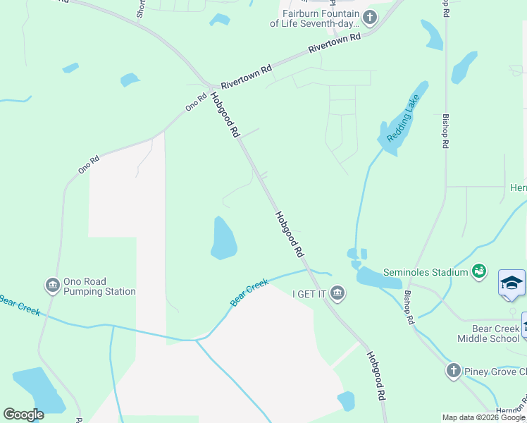 map of restaurants, bars, coffee shops, grocery stores, and more near 7105 Hobgood Road in Fairburn