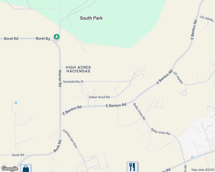 map of restaurants, bars, coffee shops, grocery stores, and more near 36496 Indian Knoll Road in Temecula