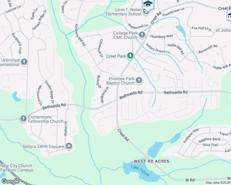 map of restaurants, bars, coffee shops, grocery stores, and more near 2945 Bethsaida Road in Riverdale
