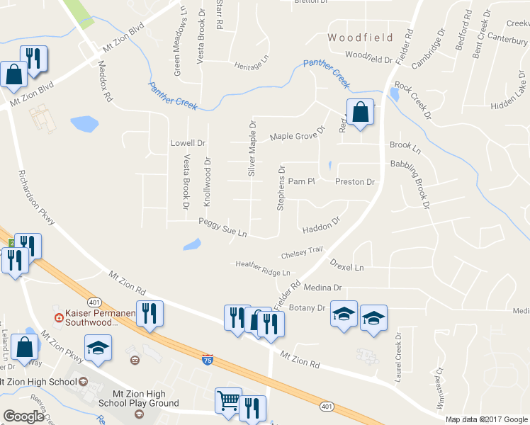 map of restaurants, bars, coffee shops, grocery stores, and more near 2784 Chalet Court in Morrow