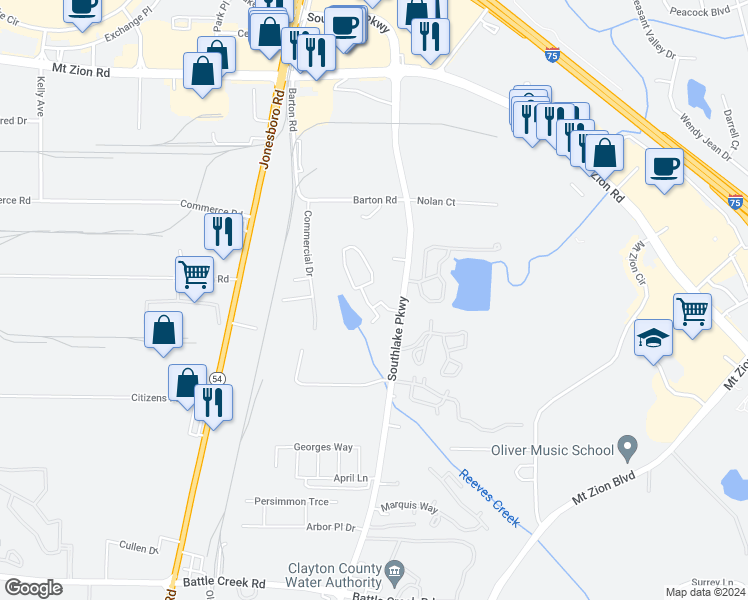 map of restaurants, bars, coffee shops, grocery stores, and more near 231 Indian Lake Drive in Morrow