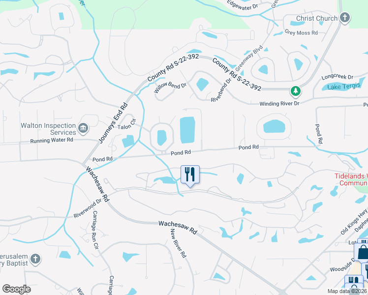 map of restaurants, bars, coffee shops, grocery stores, and more near 15 Isle Of Palms Drive in Murrells Inlet