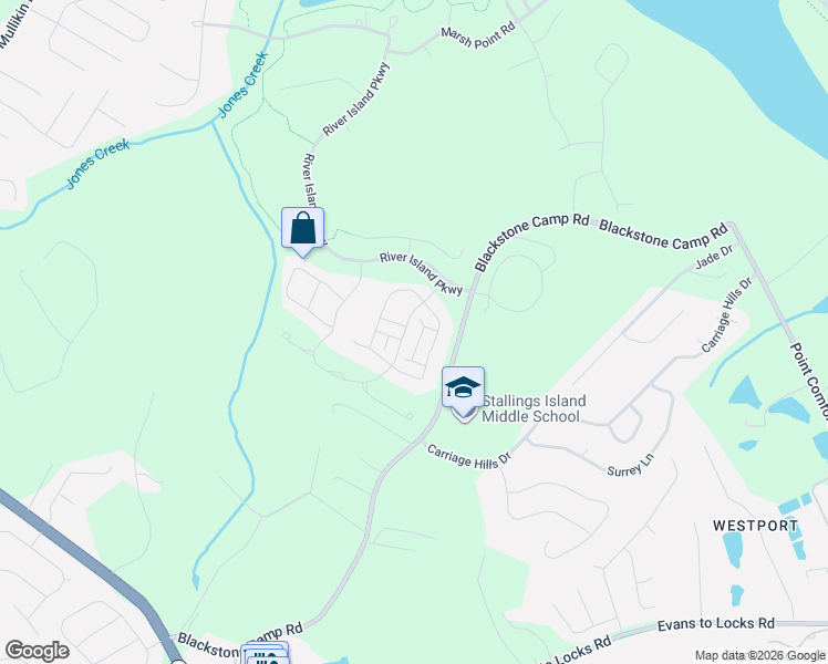 map of restaurants, bars, coffee shops, grocery stores, and more near 7502 Kittiwake Lane in Evans