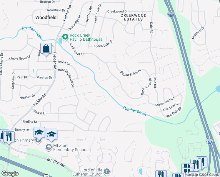 map of restaurants, bars, coffee shops, grocery stores, and more near 3263 Sommerset Court in Rex