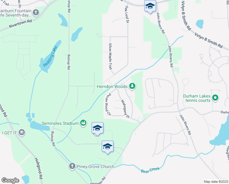 map of restaurants, bars, coffee shops, grocery stores, and more near 453 Pecan Wood Circle in Fairburn