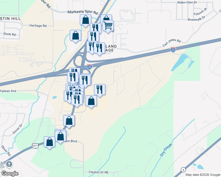 map of restaurants, bars, coffee shops, grocery stores, and more near 8965 Weaver Avenue Northeast in Leeds