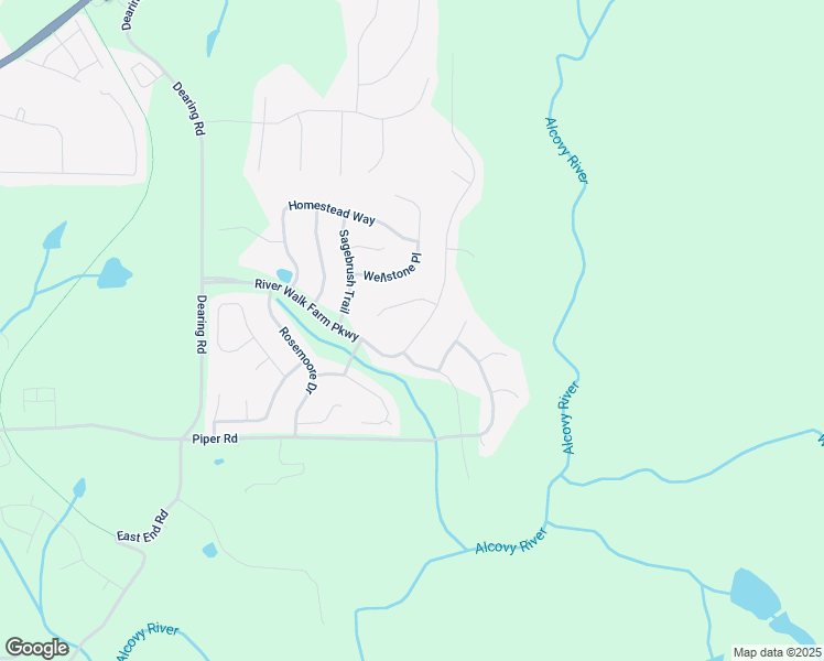 map of restaurants, bars, coffee shops, grocery stores, and more near 47 River Walk Farm Parkway in Covington