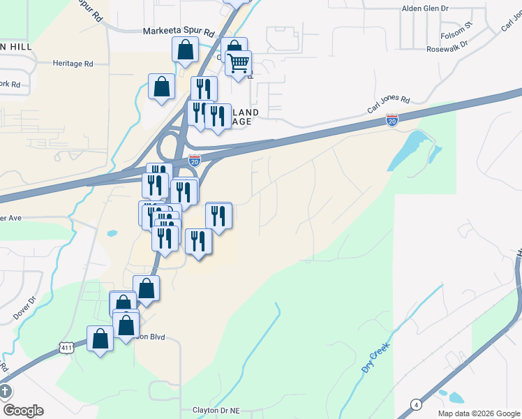 map of restaurants, bars, coffee shops, grocery stores, and more near 4032 Ashley Drive in Leeds