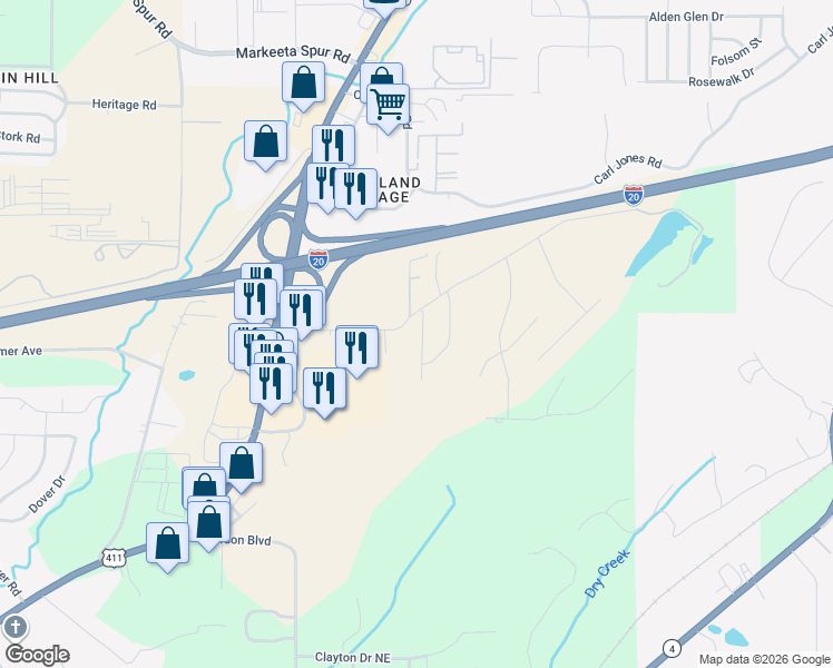 map of restaurants, bars, coffee shops, grocery stores, and more near 8965 Weaver Avenue Northeast in Leeds