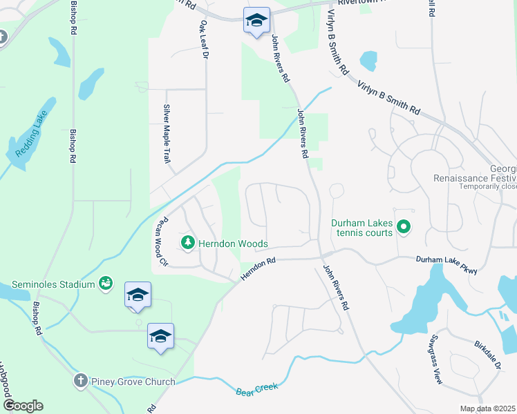 map of restaurants, bars, coffee shops, grocery stores, and more near 130 Worthing Lane in Fairburn