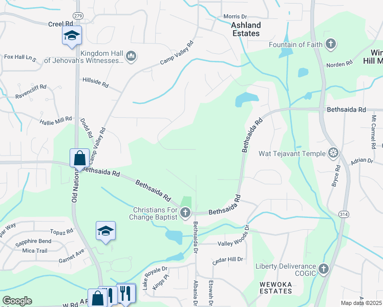 map of restaurants, bars, coffee shops, grocery stores, and more near 7270 Oswego Trail in Riverdale
